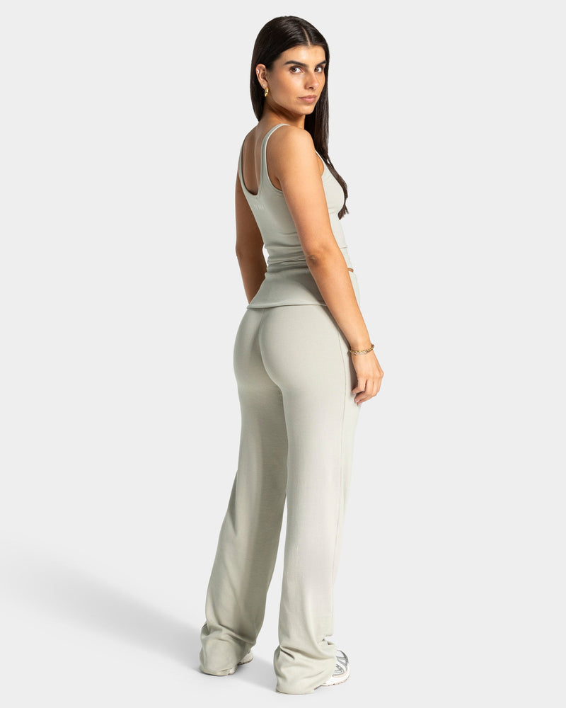 Soft Ribbed Foldover Straight Leg Pants Tall ''Pistachio''