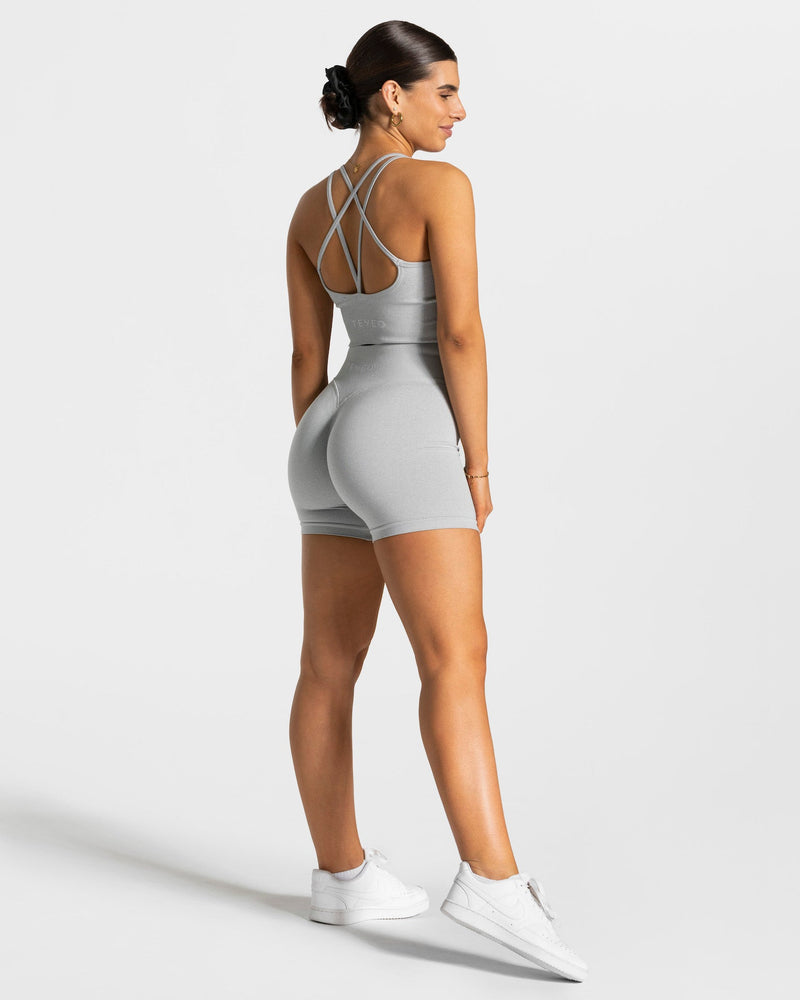 Statement Scrunch Shorts "Hellgrau"
