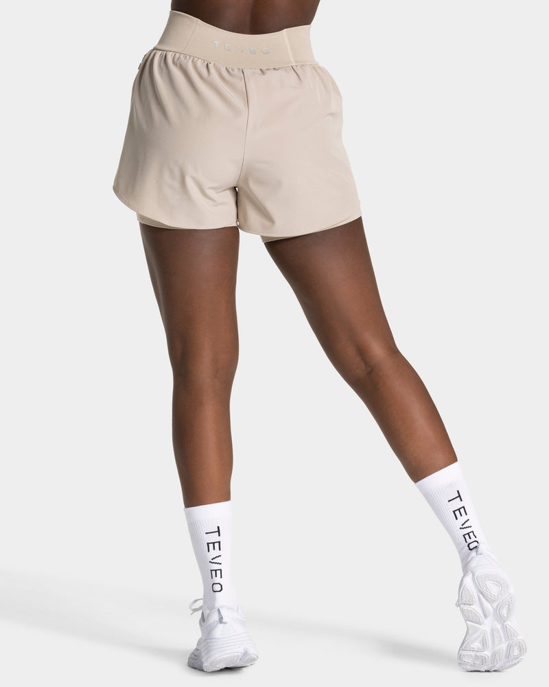 END Running 2in1 Shorts "Latte"