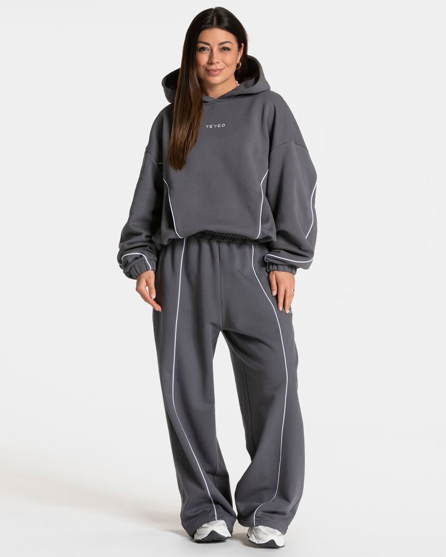 Contrastline Hooded Sweater "Graphit"