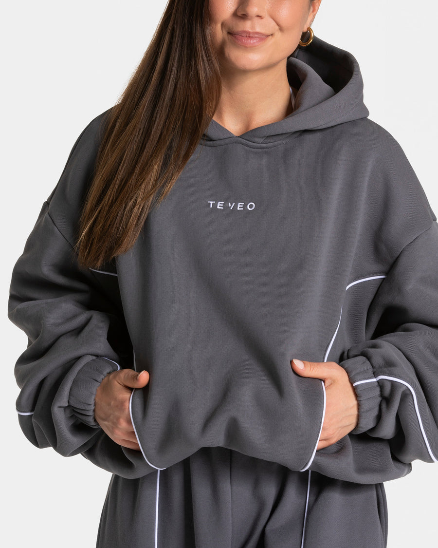 Contrastline Hooded Sweater "Graphit"