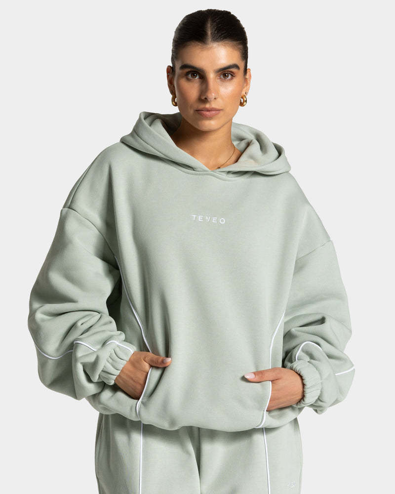 Contrastline Hooded Sweater "Pistachio"