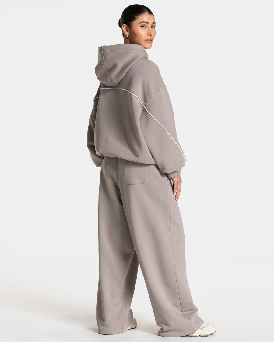 Contrastline Hooded Sweater "Stone"