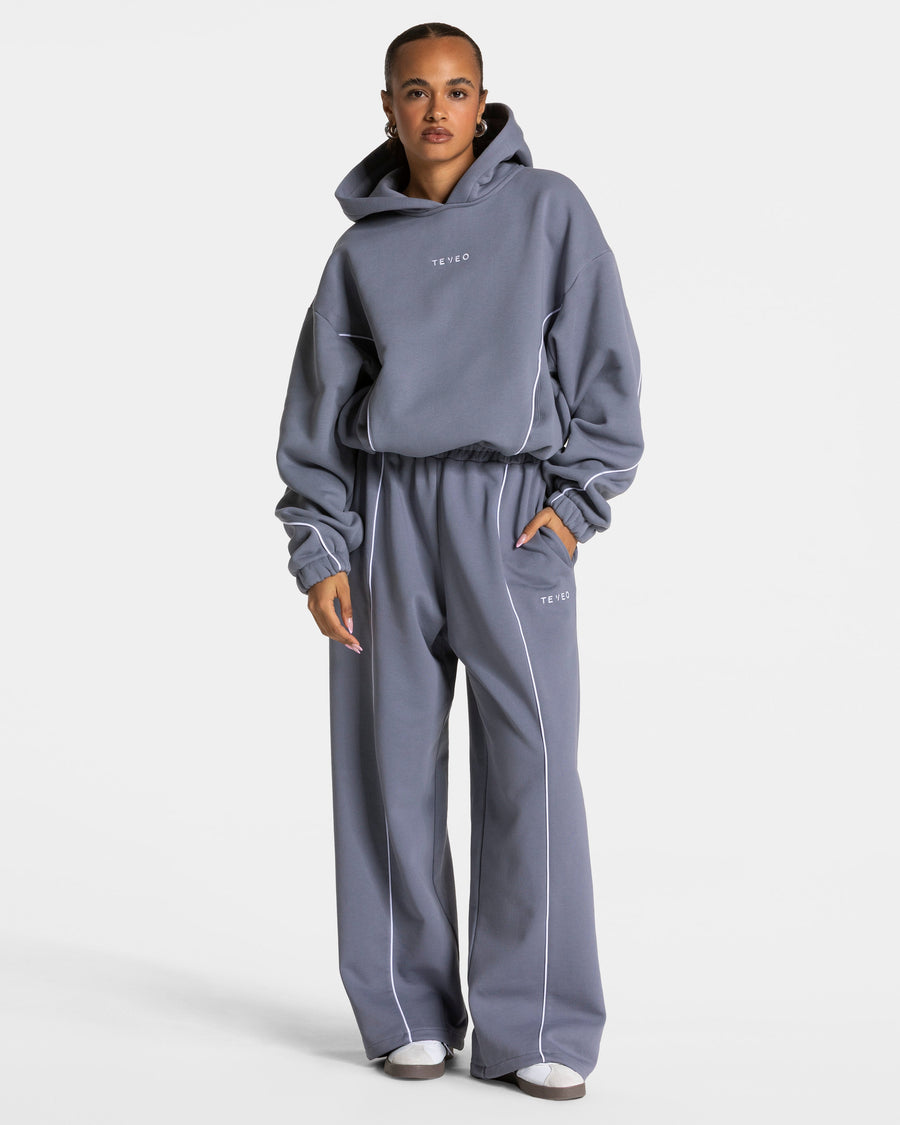 Contrastline Hooded Sweater "Eisgrau"