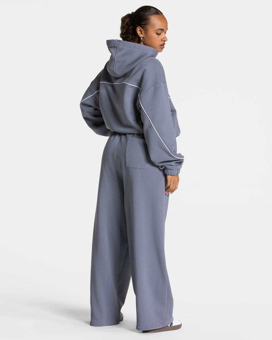 Contrastline Hooded Sweater "Eisgrau"