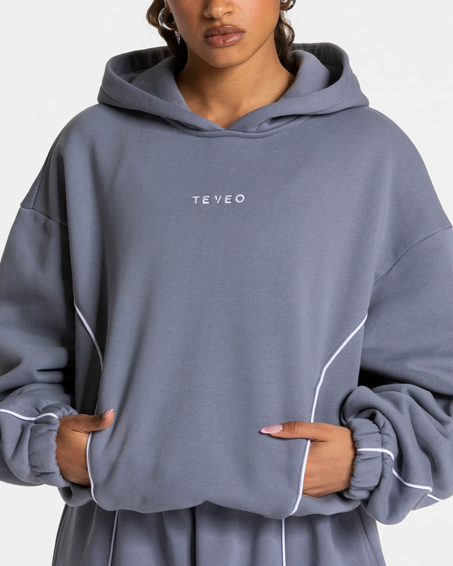 Contrastline Hooded Sweater "Eisgrau"
