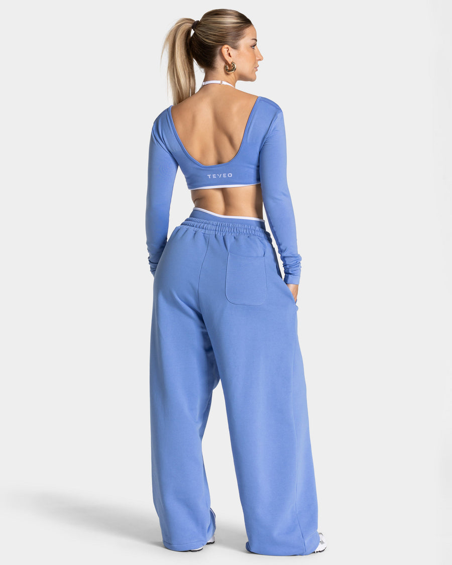 Contrastline Wide Leg Jogger "Azure"