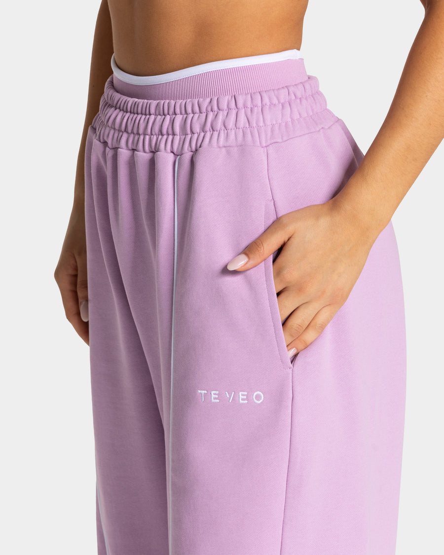 Contrastline Wide Leg Jogger "Orchid"