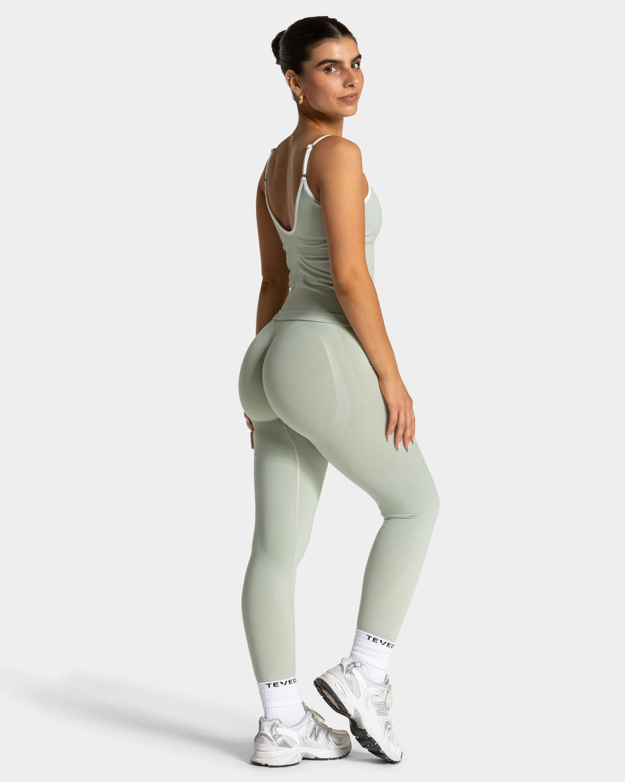 Contrastline Sculpt Scrunch Leggings "Pistachio"