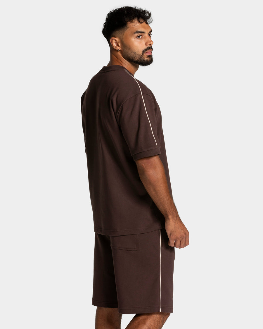 Contrastline Oversized T-Shirt "Espresso"