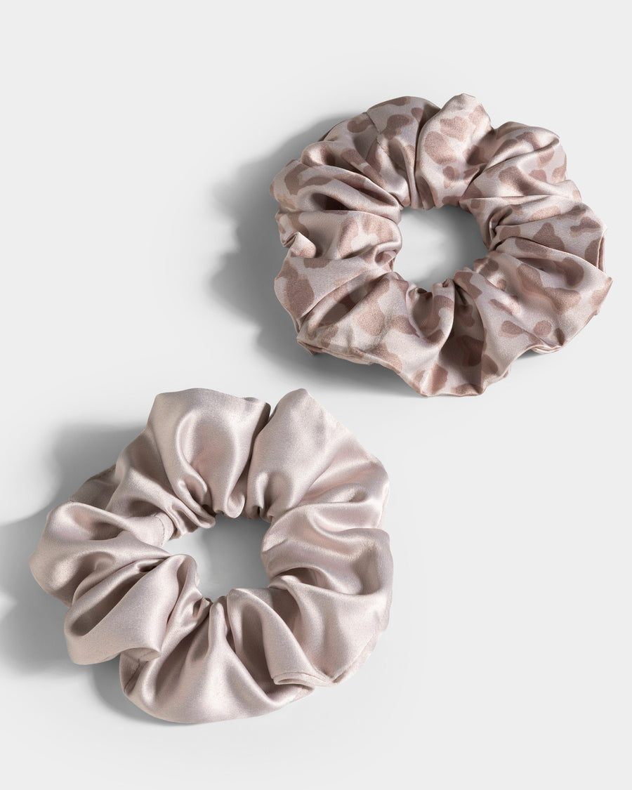 Contrastline Scrunchies (2er-Pack) ''Leo - Cream''