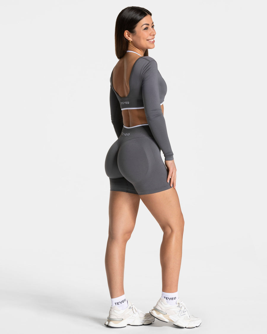 Contrastline Sculpt Scrunch Shorts "Graphit"