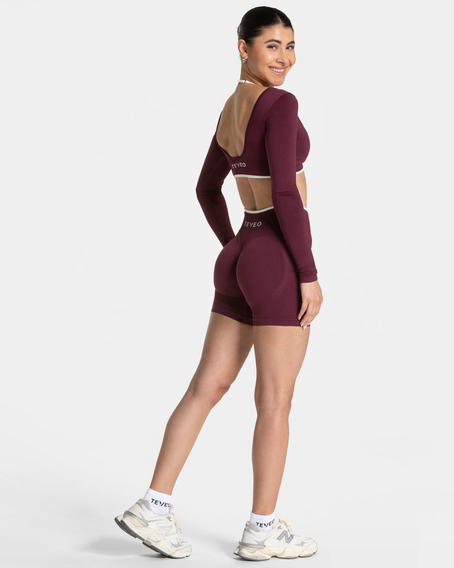 Contrastline Sculpt Scrunch Shorts "Pflaume"