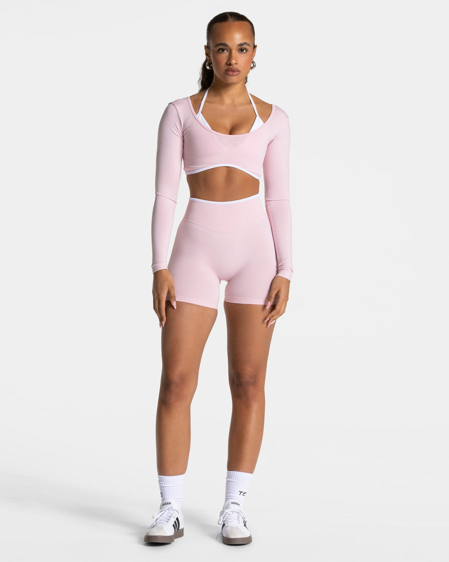 Contrastline Sculpt Scrunch Shorts "Rosa"