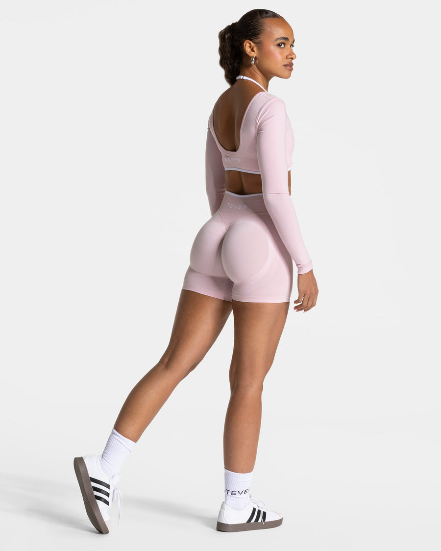 Contrastline Sculpt Scrunch Shorts "Rosa"