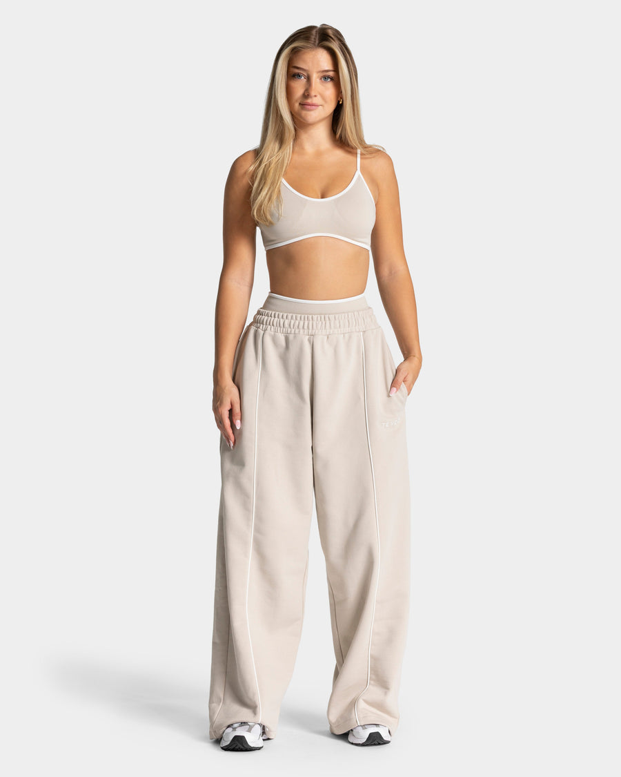 Contrastline Wide Leg Jogger "Cream"