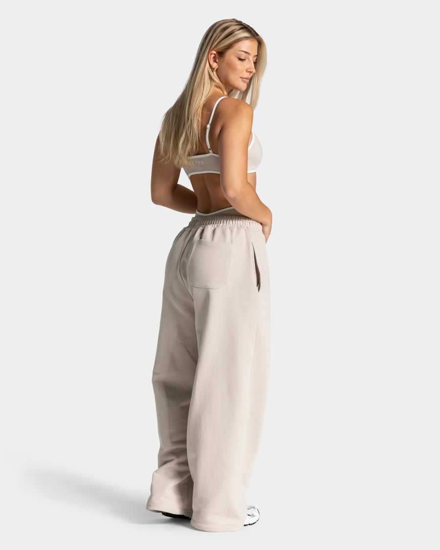 Contrastline Wide Leg Jogger "Cream"