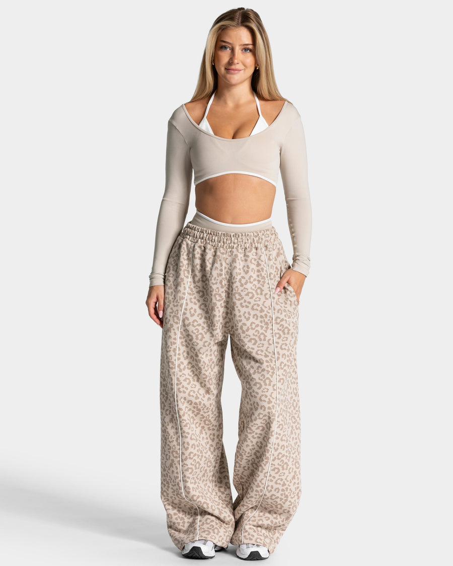 Contrastline Wide Leg Jogger "Leo Cream"