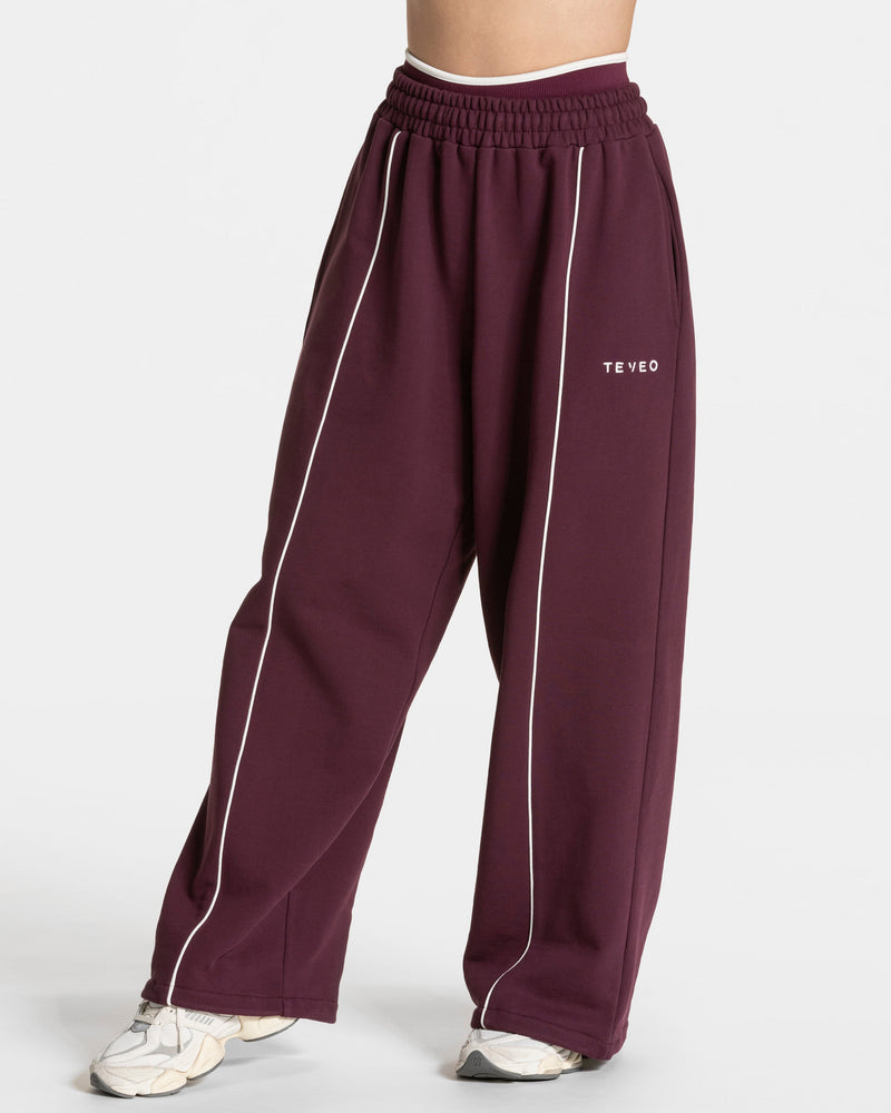 Contrastline Wide Leg Jogger "Pflaume"