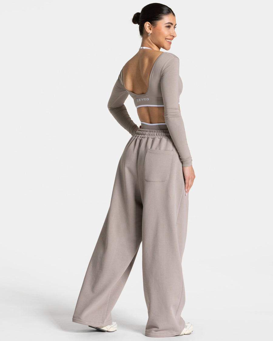 Contrastline Wide Leg Jogger "Stone"