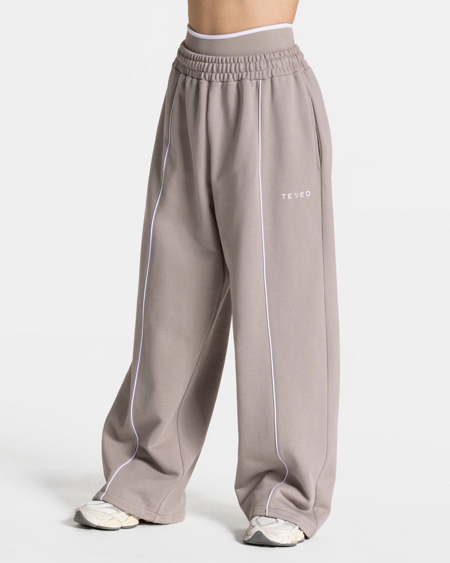 Contrastline Wide Leg Jogger "Stone"