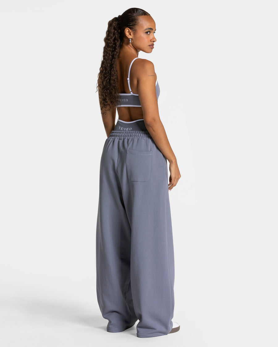 Contrastline Wide Leg Jogger "Eisgrau"