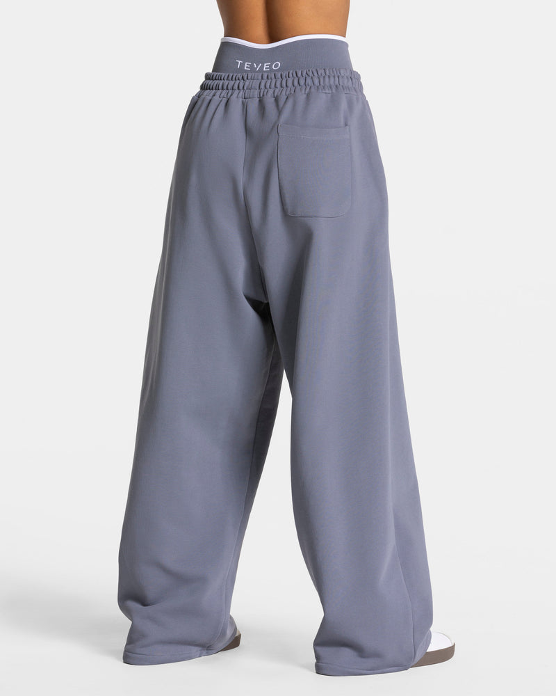 Contrastline Wide Leg Jogger "Eisgrau"