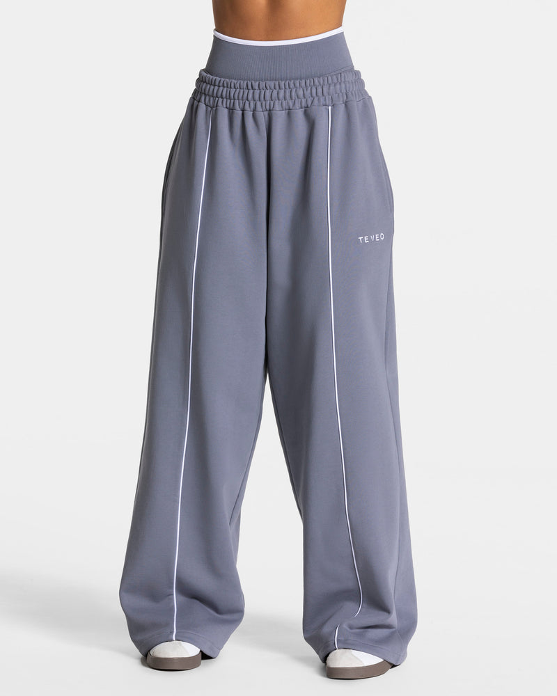 Contrastline Wide Leg Jogger "Eisgrau"