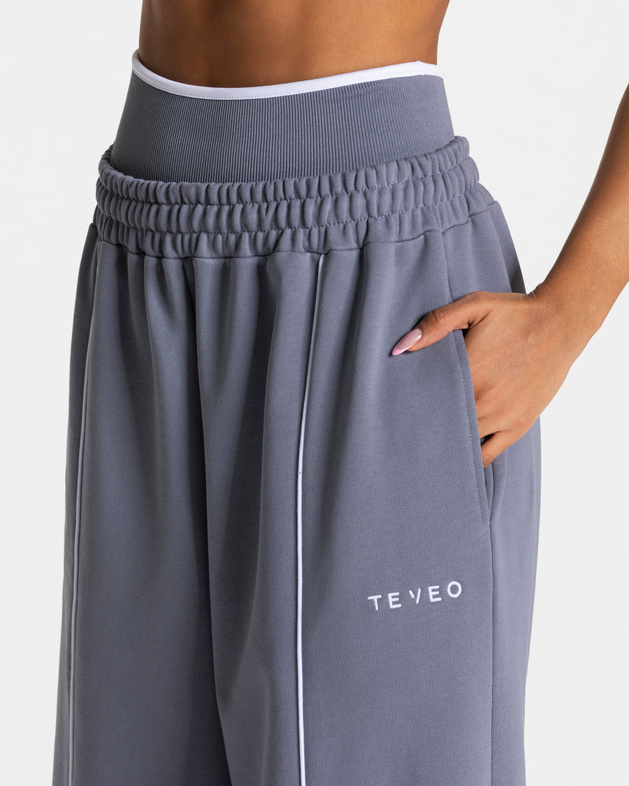 Contrastline Wide Leg Jogger "Eisgrau"
