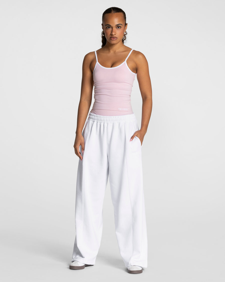 Contrastline Wide Leg Jogger "Weiß"