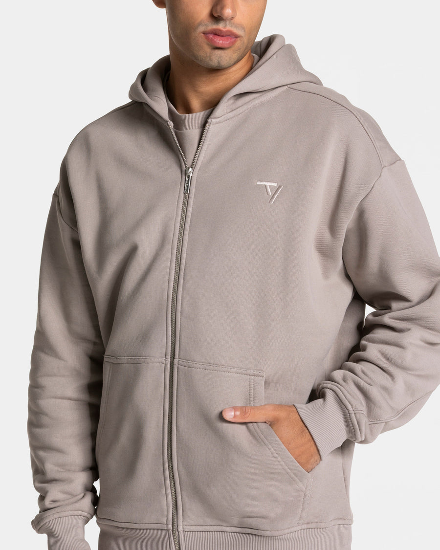 Contrastline Zip Jacke "Stone"