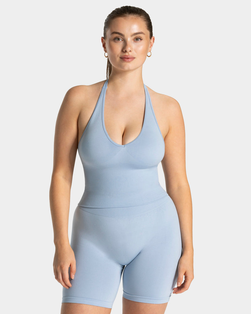 Timeless Pro Neckholder Top "Babyblau"