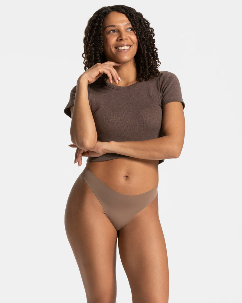 Seamless Padded Tanga (5er-Pack) "Kakao"