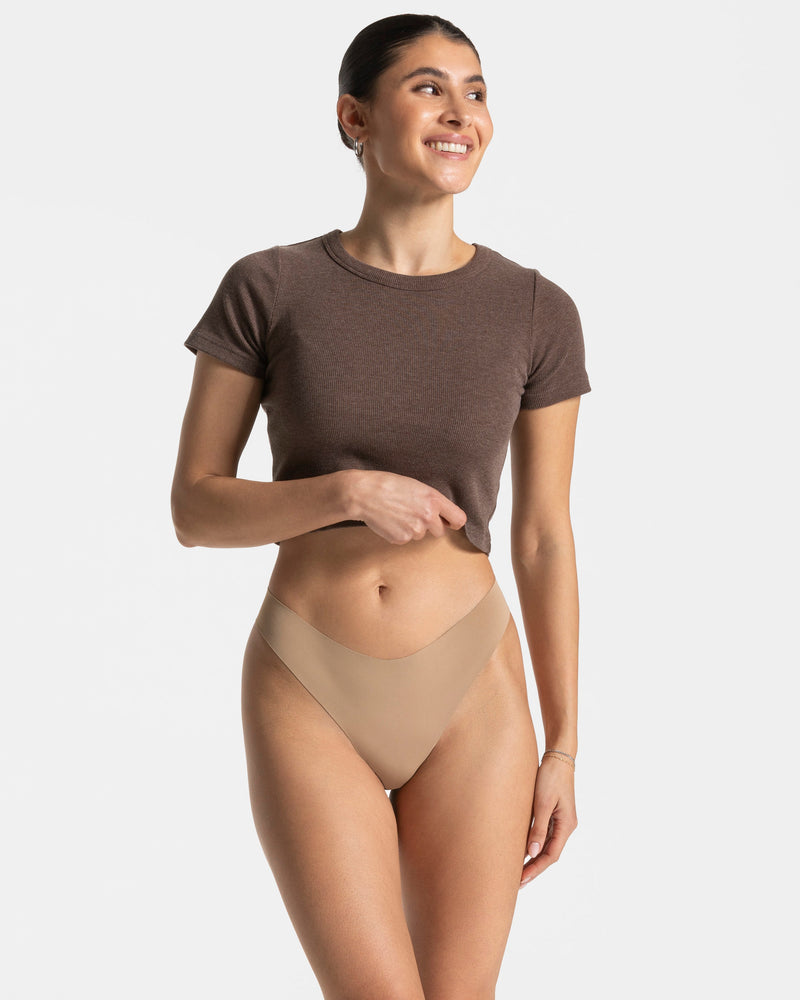 Seamless Padded Tanga (2er-Pack) "Karamell"