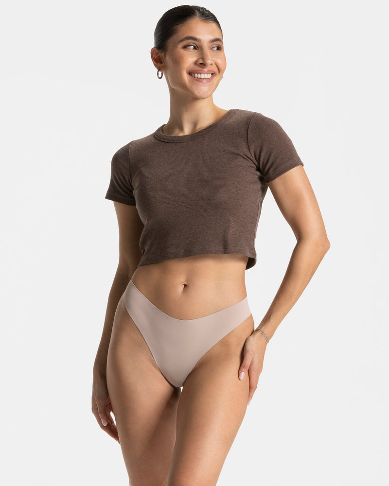 Seamless Padded Tanga (2er-Pack) "Oat"