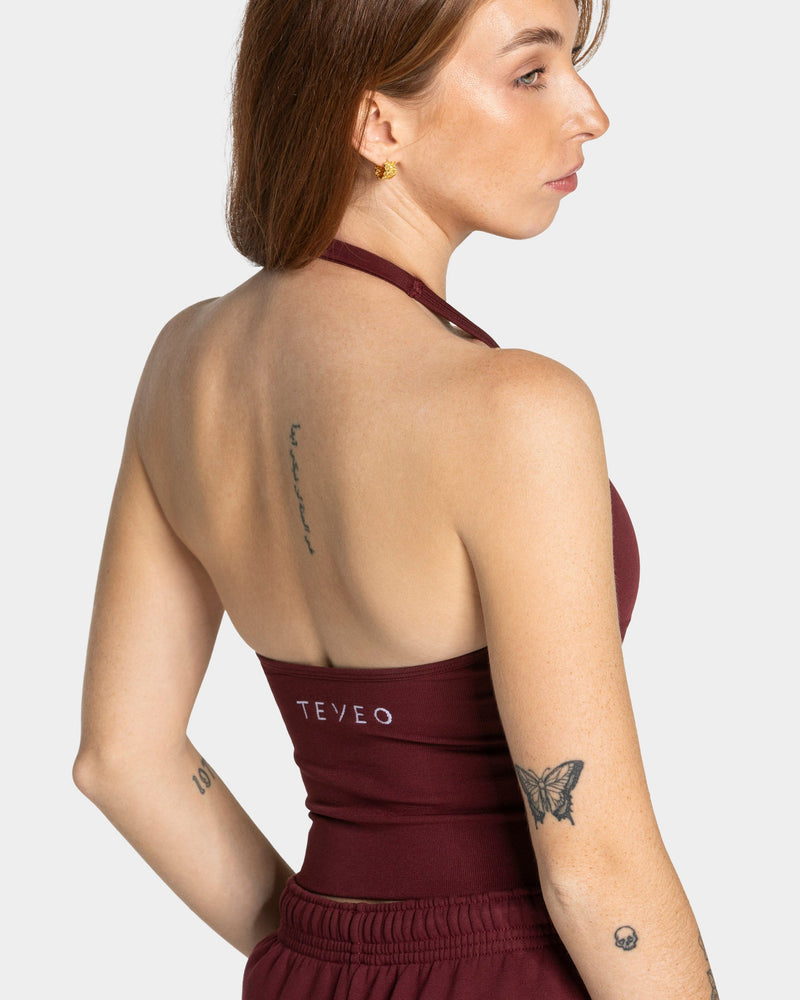 Timeless Pro Neckholder Top "Weinrot"