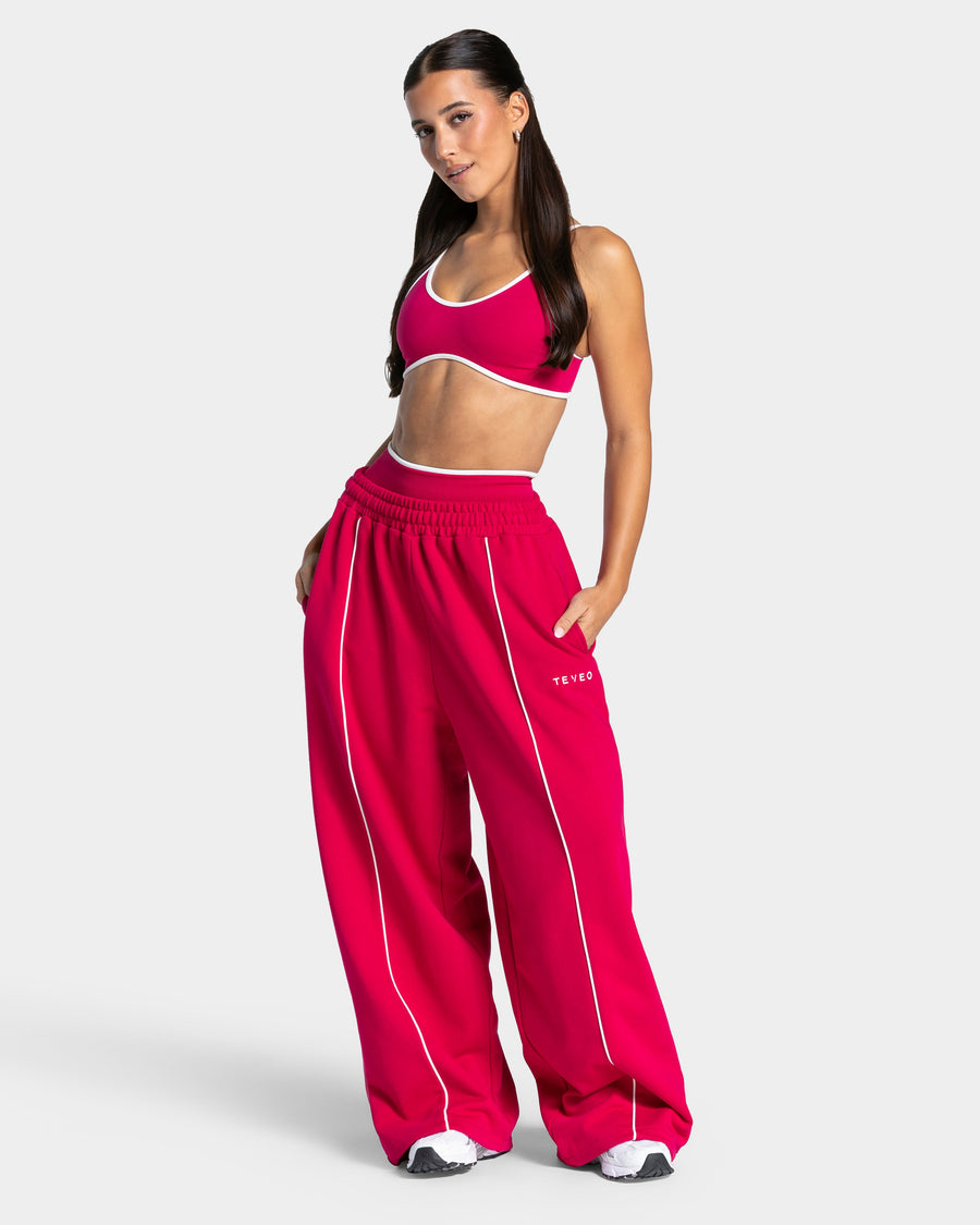 Contrastline Wide Leg Jogger "Raspberry"