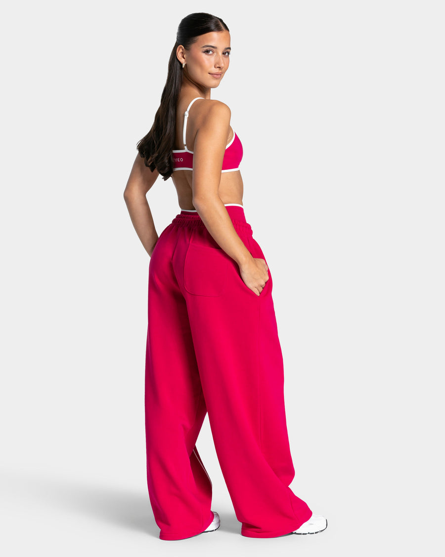 Contrastline Wide Leg Jogger "Raspberry"