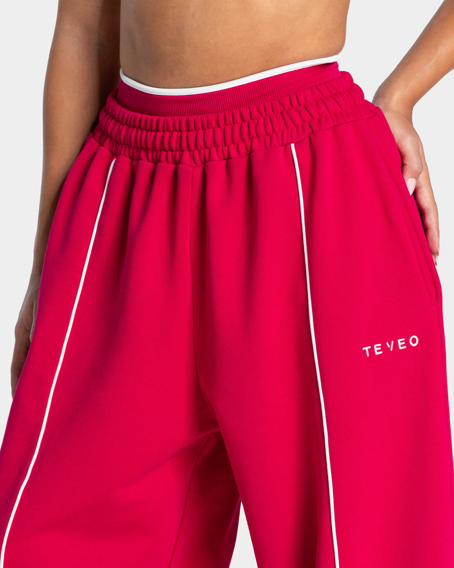 Contrastline Wide Leg Jogger "Raspberry"