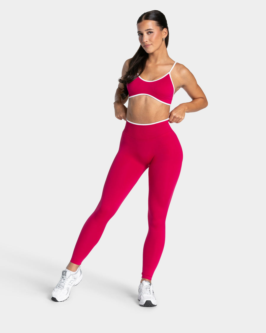 Contrastline Sculpt Scrunch Leggings "Raspberry"