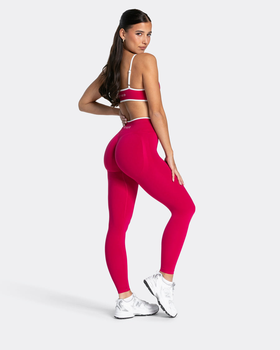Contrastline Sculpt Scrunch Leggings "Raspberry"