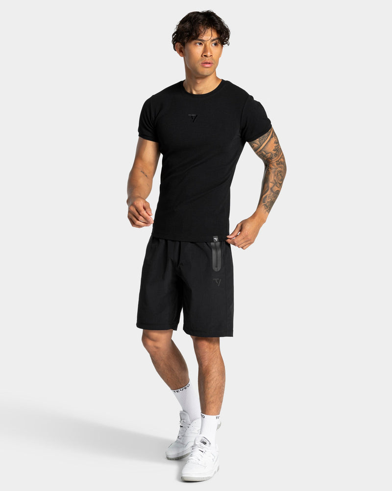 Workout Ribbed T-Shirt "Schwarz"