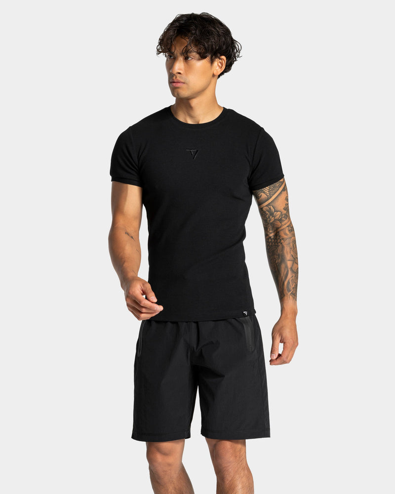 Workout Ribbed T-Shirt "Schwarz"