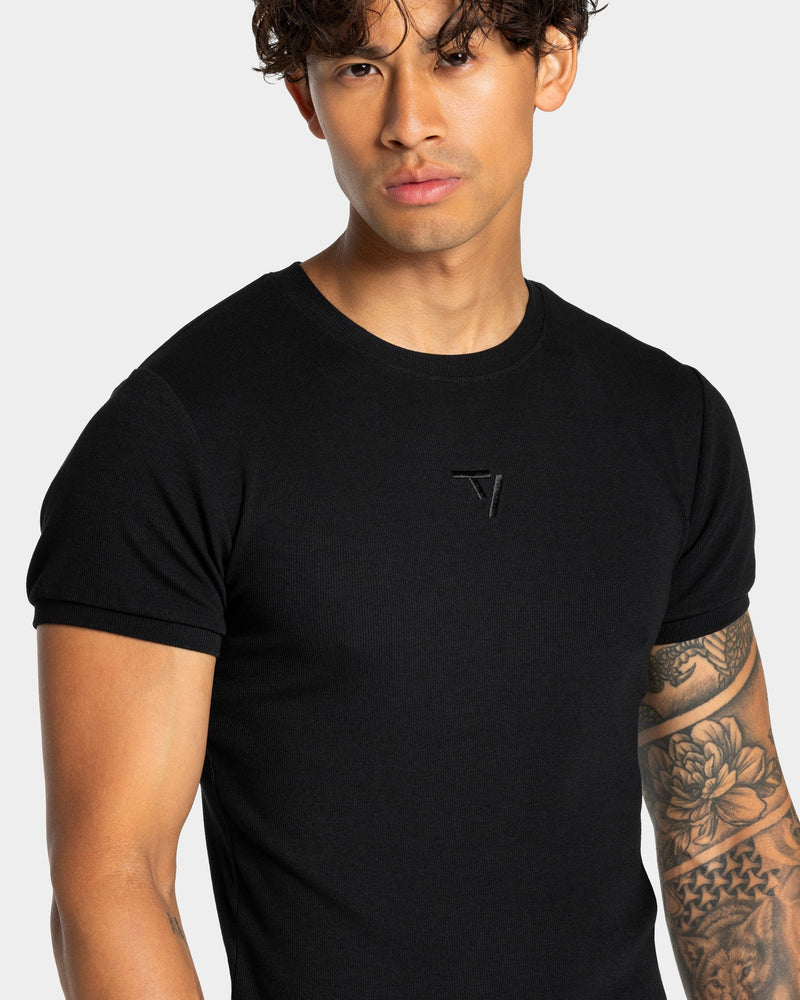 Workout Ribbed T-Shirt "Schwarz"