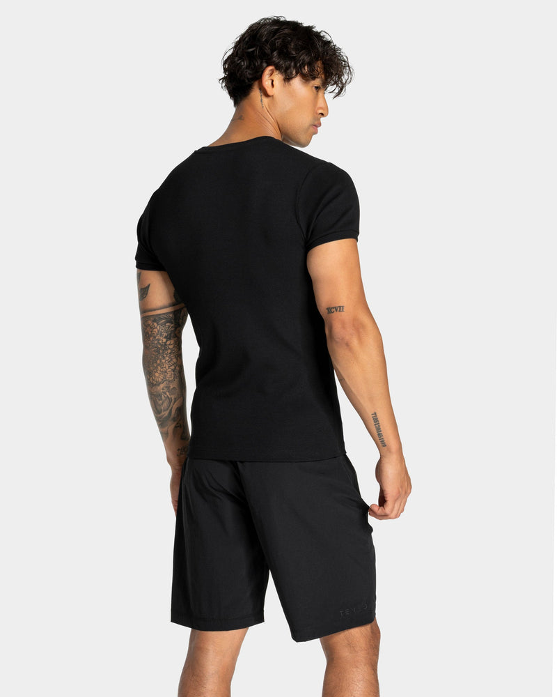 Workout Ribbed T-Shirt "Schwarz"