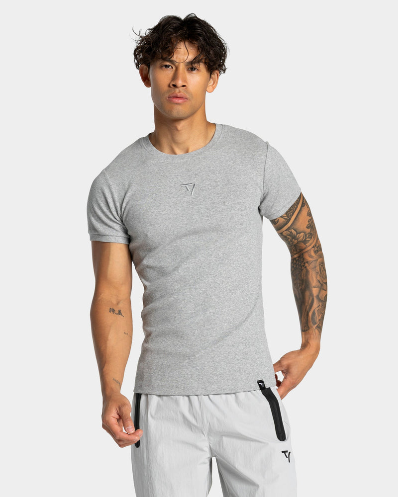 Workout Ribbed T-Shirt "Hellgrau"