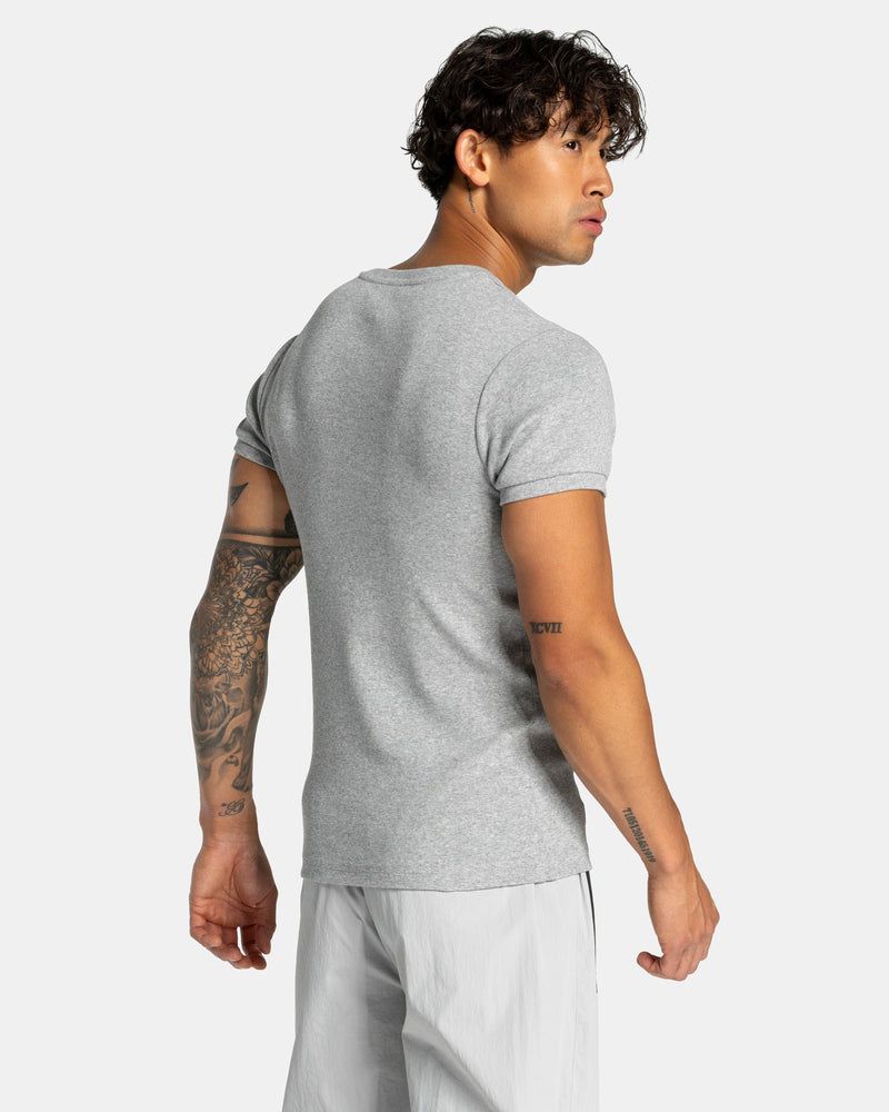 Workout Ribbed T-Shirt "Hellgrau"