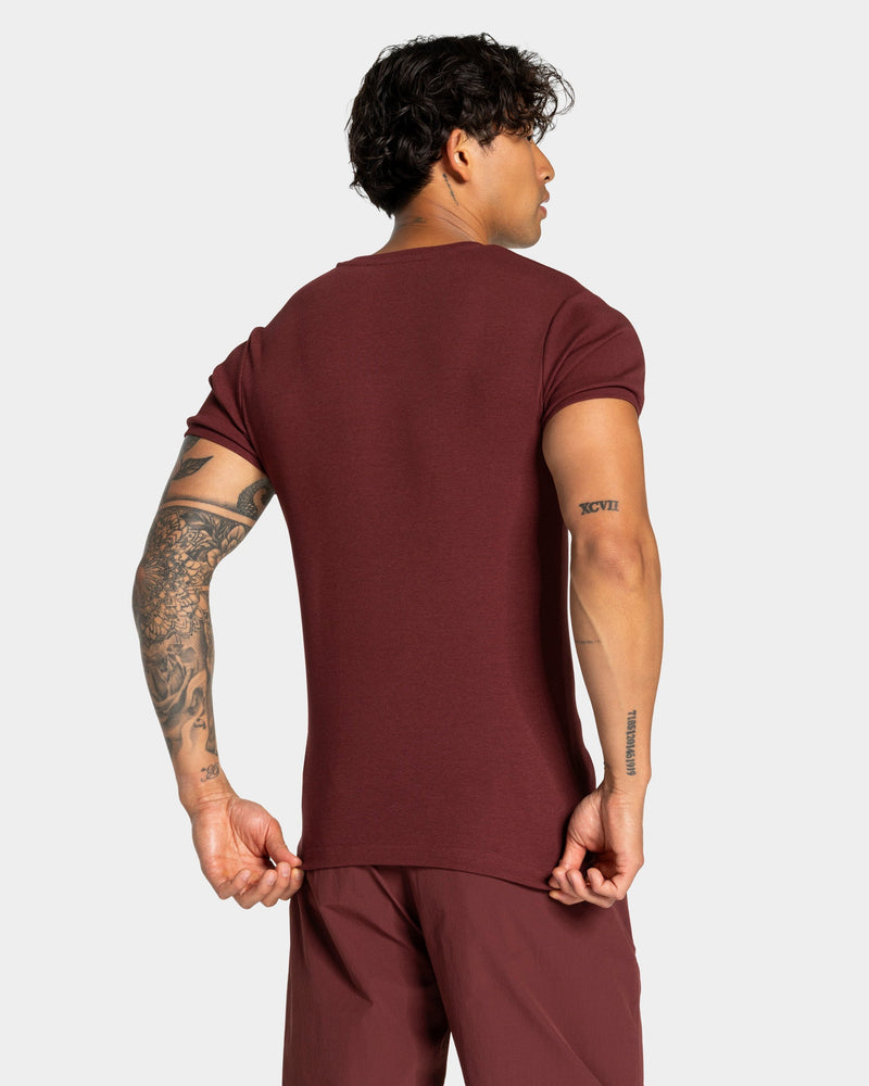 Workout Ribbed T-Shirt "Merlot"