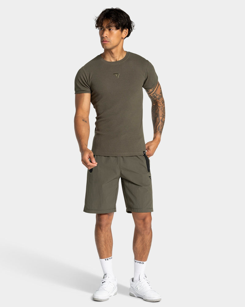 Workout Ribbed T-Shirt "Olive"