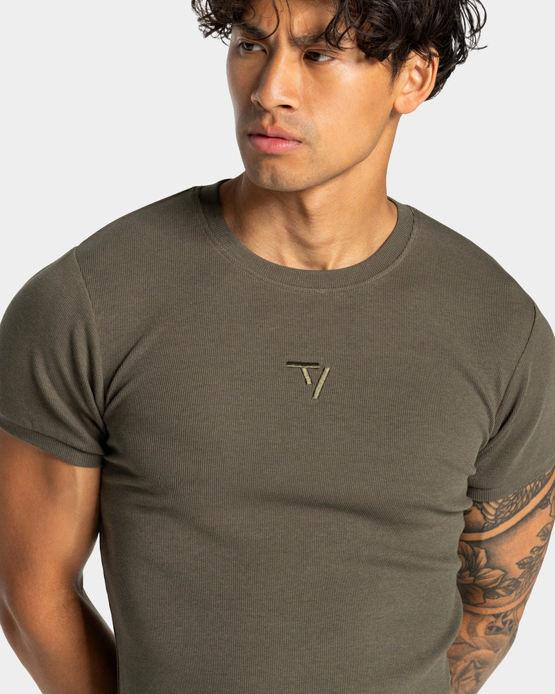 Workout Ribbed T-Shirt "Olive"